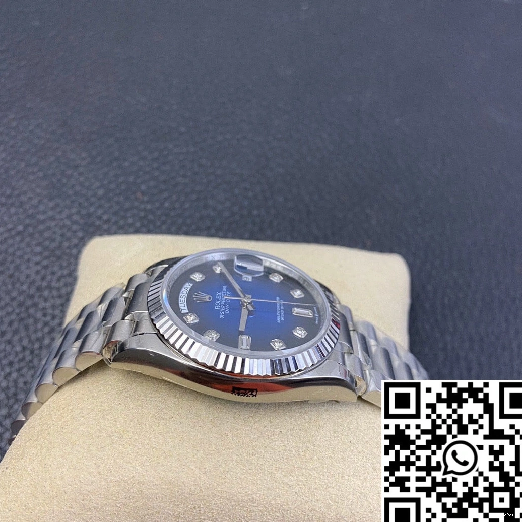 Factory Gradient EW Day-Date Diamond Blue Dial M128239-0023 Rolex 0329